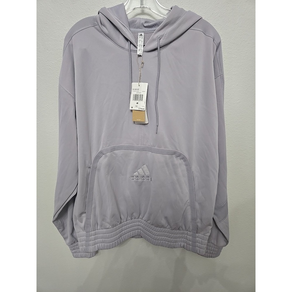 Adidas Cross Up 365 Hoodie Men's‎ Glory Grey Polyester Basketball Aeroready NWT